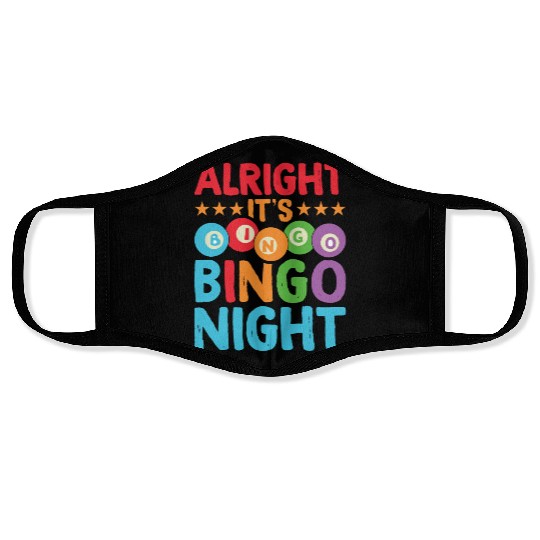 Alright It's Bingo Night Bingo Caller Face Masks
