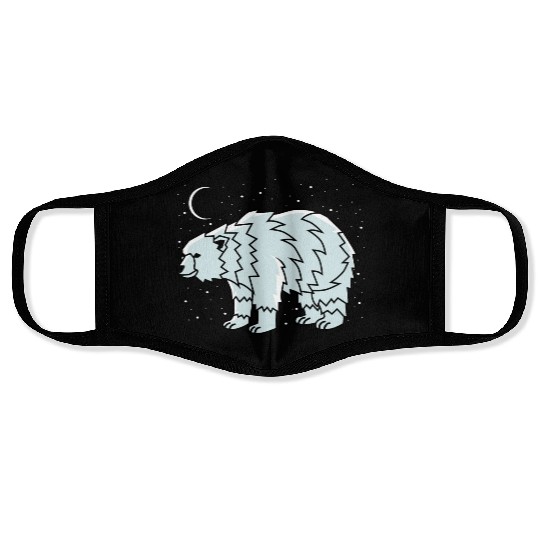 Tribal Polar Bear Indigenous Gift Face Masks