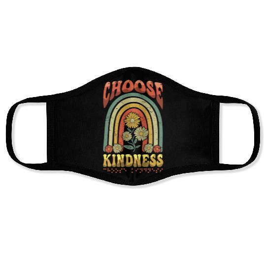 Choose Kindness Braille Alphabet Braille Retro Face Masks
