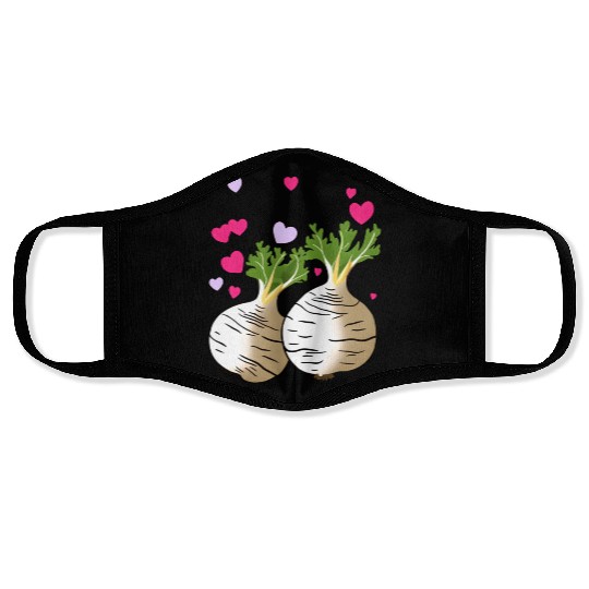 Turnip Love Hearts Valentine's Day Face Masks