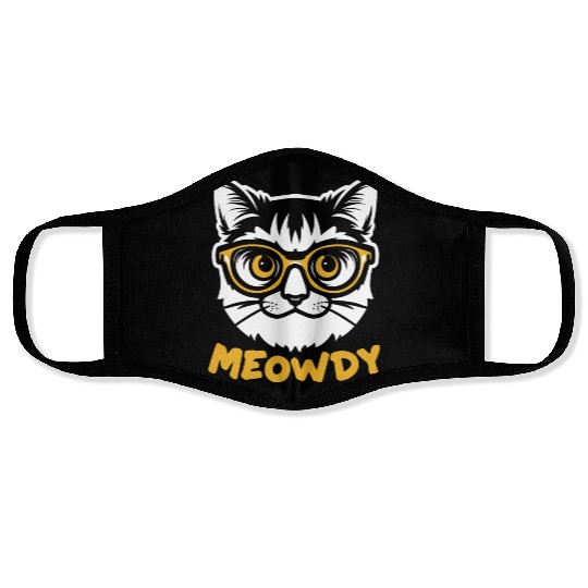 Meowdy Funny Kitty Michigan Gift Face Masks
