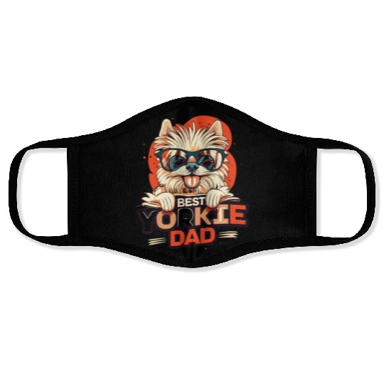 Best Yorkie Dad Ever Face Masks