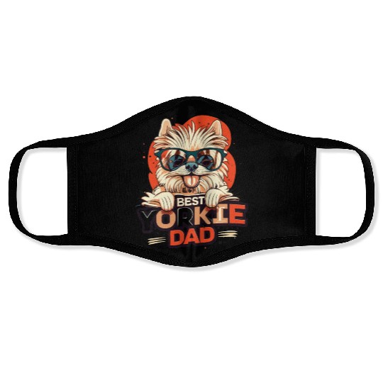 Best Yorkie Dad Ever Face Masks