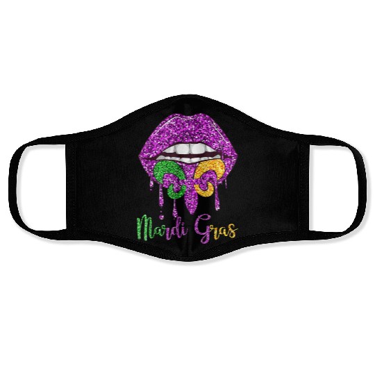 Dripping Mardi Gras Face Masks