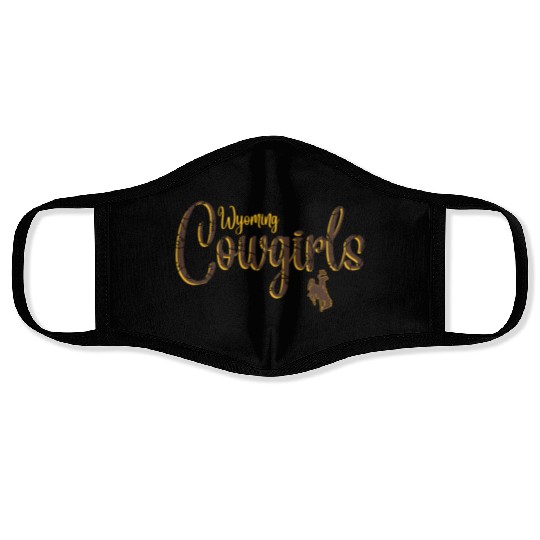 Wyoming Cow 'S Floral Script Face Masks