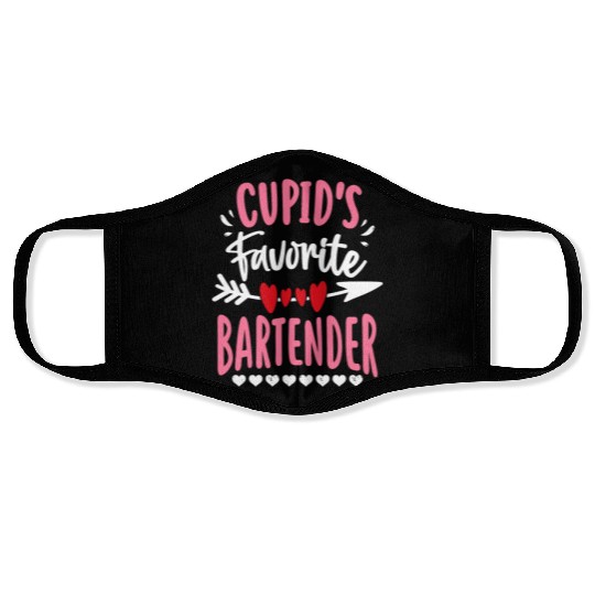 Cupid's Favorite Bartender Valentines Day Matching Face Masks