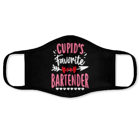 Cupid's Favorite Bartender Valentines Day Matching Face Masks