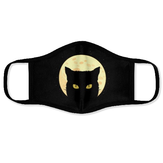 Cat Full Moon Cat Owner Gift Face Masks