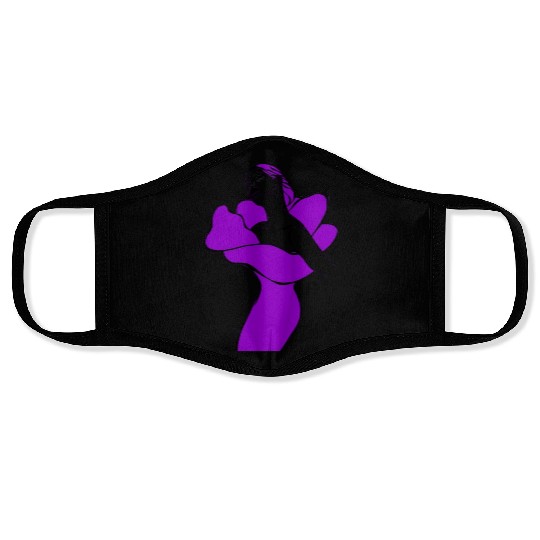 Flower girl purple Face Masks