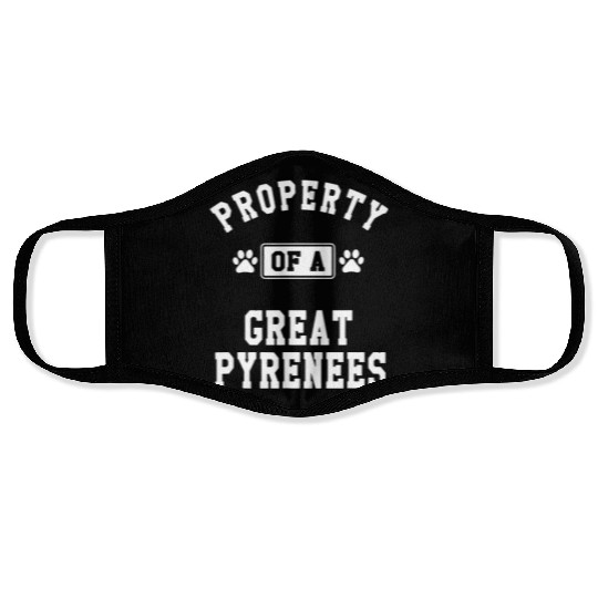 Property of Great Pyrenees Face Masks