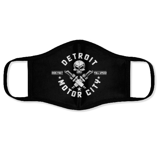 Detroit Michigan Motor City USA Face Masks