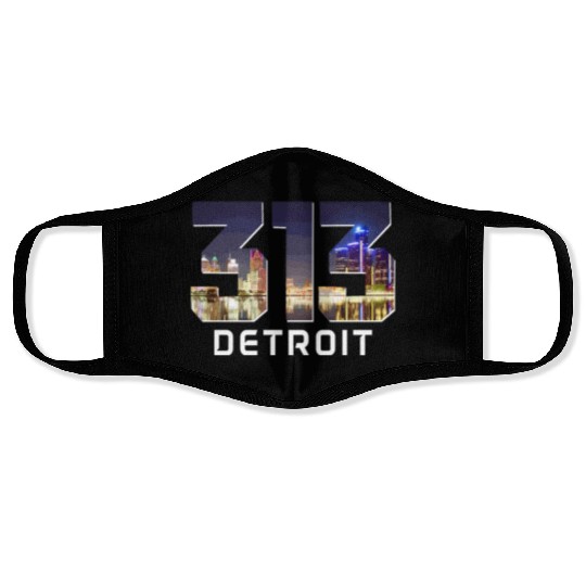 Detroit Michigan Motor City USA Face Masks