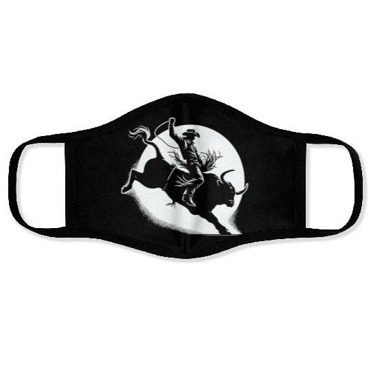 Rodeo Bull Riding Livestock Show Farmer Cattle Face Masks