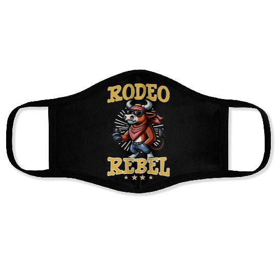 Rodeo Bull Riding Livestock Show Farmer Cattle Face Masks