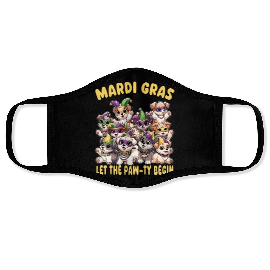 Mardi Gras Puppies Masquerade -Dog Lover Face Masks