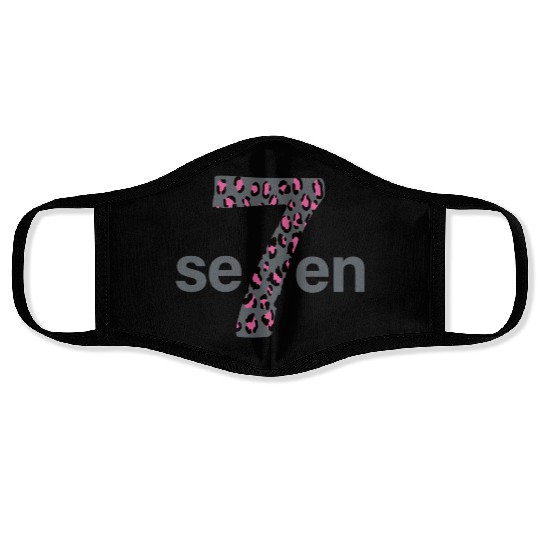 Seven in pink animal print Face Masks