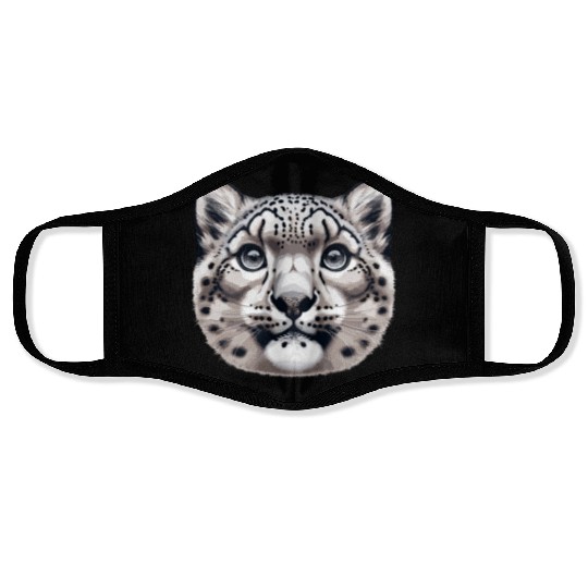 Snow Leopard Leopard White Leopard Face Masks