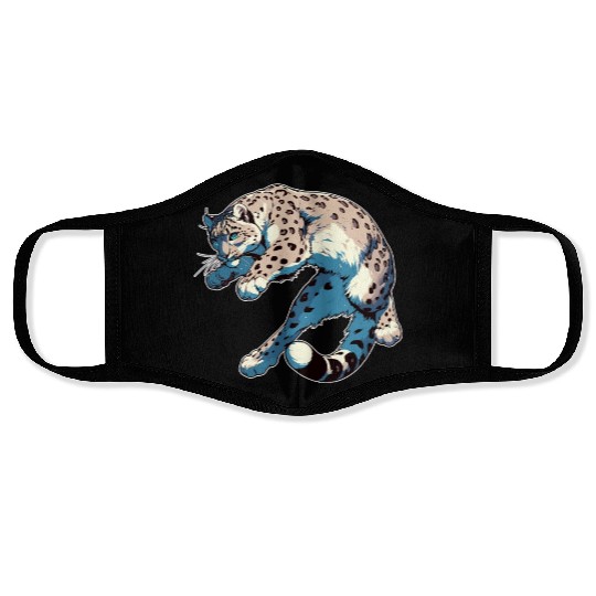 Snow Leopard Leopard White Leopard Face Masks