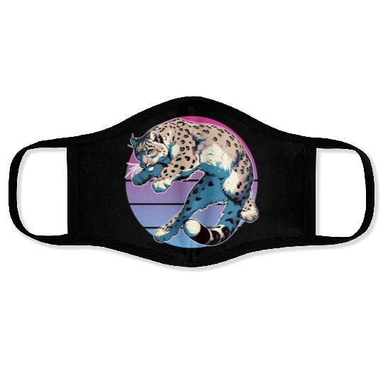 Snow Leopard Leopard White Leopard Face Masks