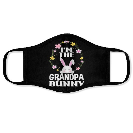 I Am Grandpa Easter Bunny Flower Wreath Easter Face Masks