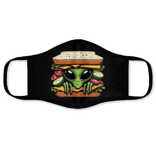 Alien Hiding in a Sandwich Face Masks