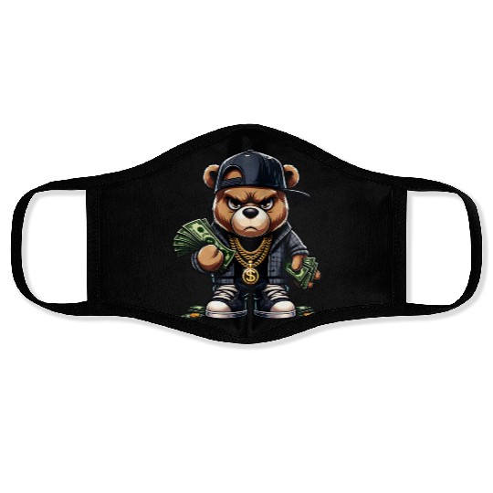 teddy bear with money Face Masks