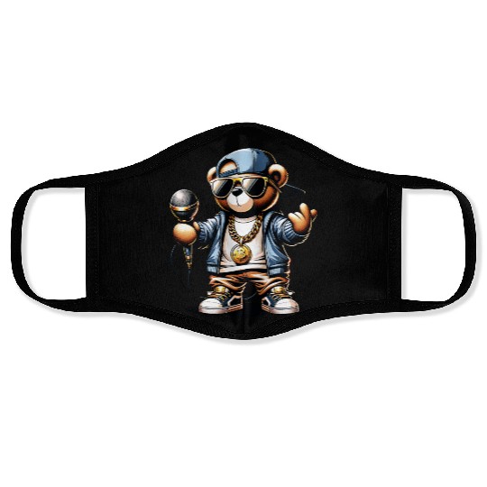 teddy bear rapper Face Masks