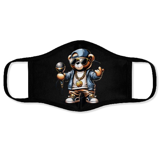 teddy bear rapper Face Masks