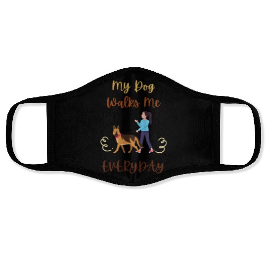 German Shepherd Dog Walking Face Masks