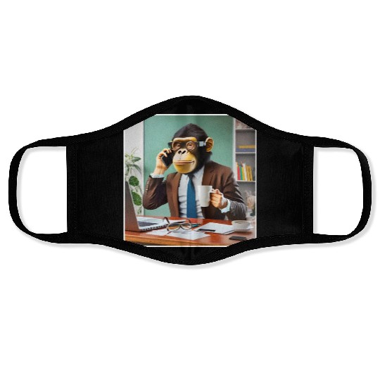 Monkey in business Face Masks