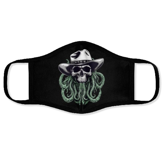 Skull and Tentacles - Weird Wild West Fusion Face Masks