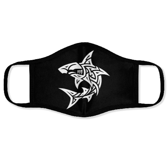 Tribal Hammerhead Shark Style Diver Fan Tattoo Face Masks