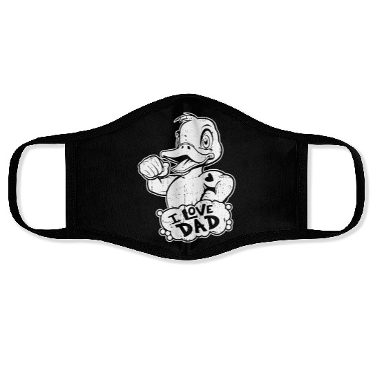 Duck Goose Geese I Love Dad Face Masks