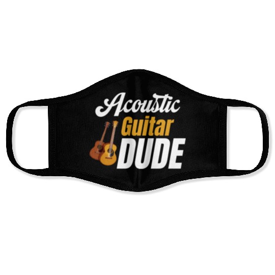 Acoustic Guitar Dude Guitarist Lover Rocker Band Face Masks