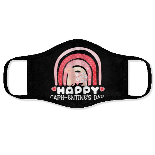 Comfort Colors Capybara Valentines Day Cute Funny Face Masks