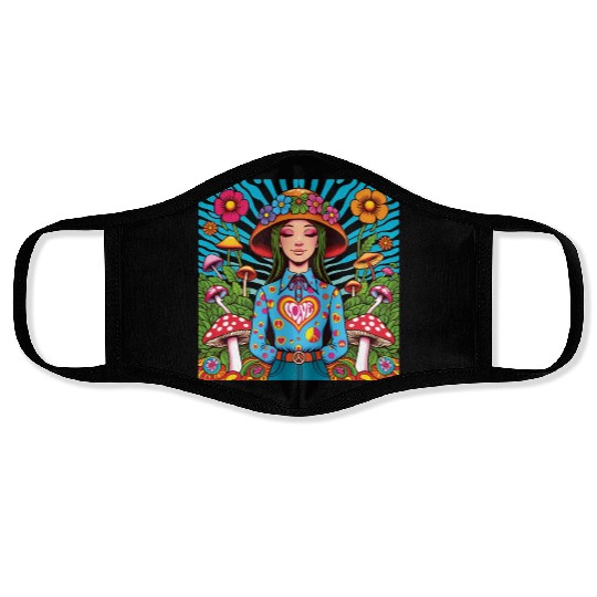 Mushroom 70 s Face Masks