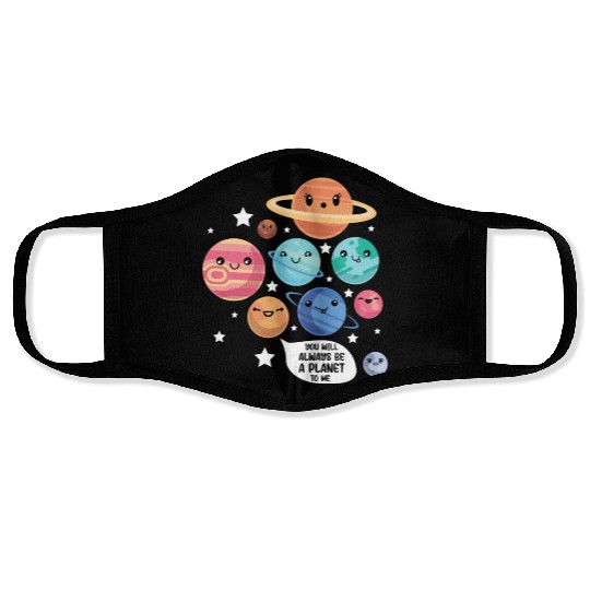 Pluto Planet Joke Funny Cosmonaut Galaxy Physicist Face Masks