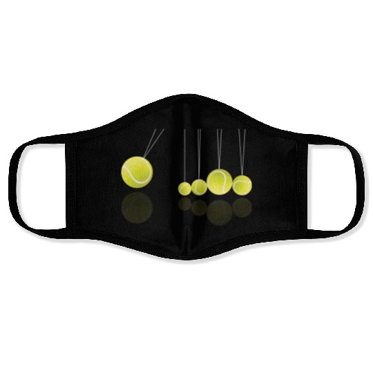 Funny Tennis Player Tennis ball pendulum Face Masks