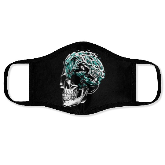 Surfing Surfer Skull Skull Nature Face Masks