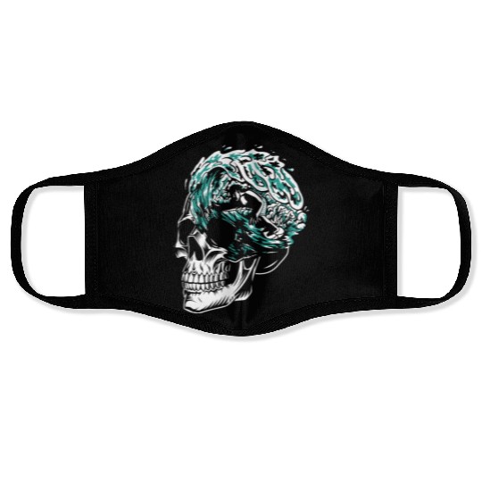 Surfing Surfer Skull Skull Nature Face Masks