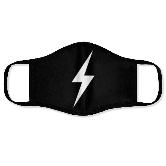 White Lightning bolt Face Masks