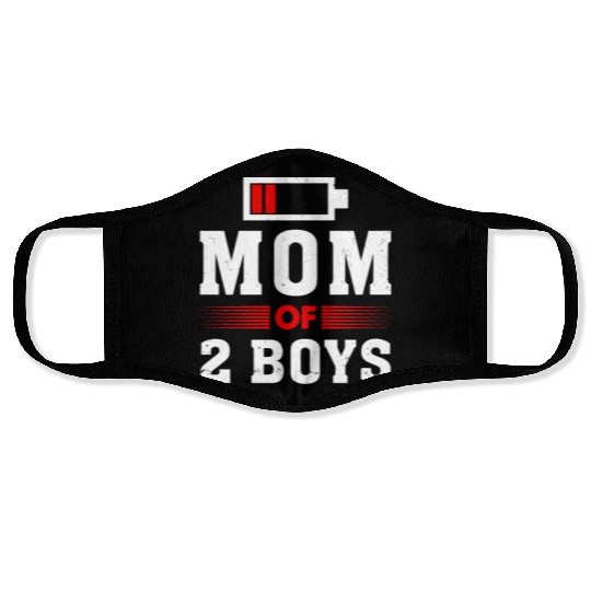 Mom of 2 Boys Mom and Son Matching Mom Face Masks