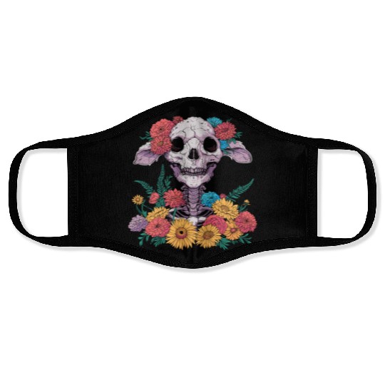 Sheep Floral Skeleton Flower Animal Face Masks