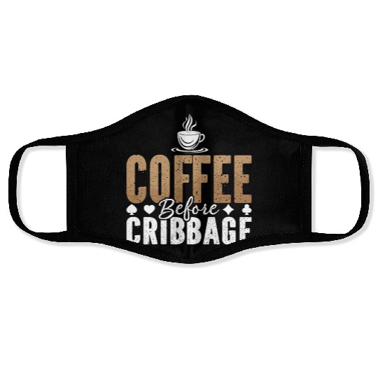 Cribbage Player Coffee Board Game Coffee Lover Face Masks