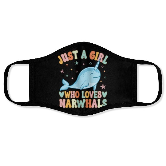 Narwhal Girl Narwhal Lover Face Masks