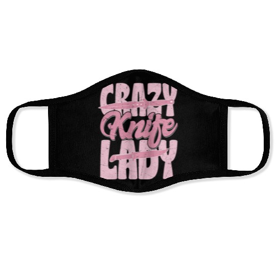 Crazy Knife Lady Hobby Knife Collector Face Masks