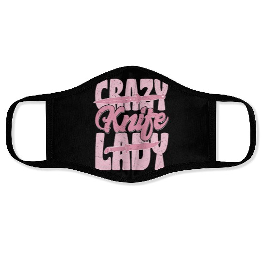 Crazy Knife Lady Hobby Knife Collector Face Masks