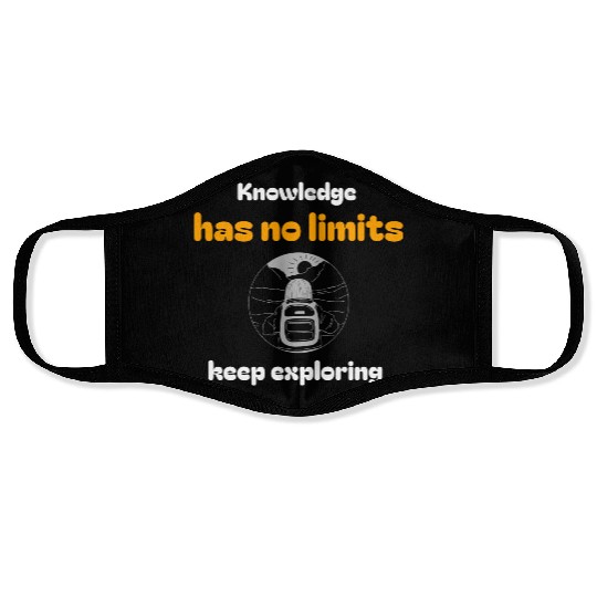 Learning Quote; Limitless Knowledge Face Masks