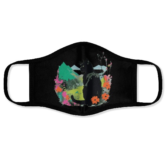 Cat Spring And Nature Face Masks