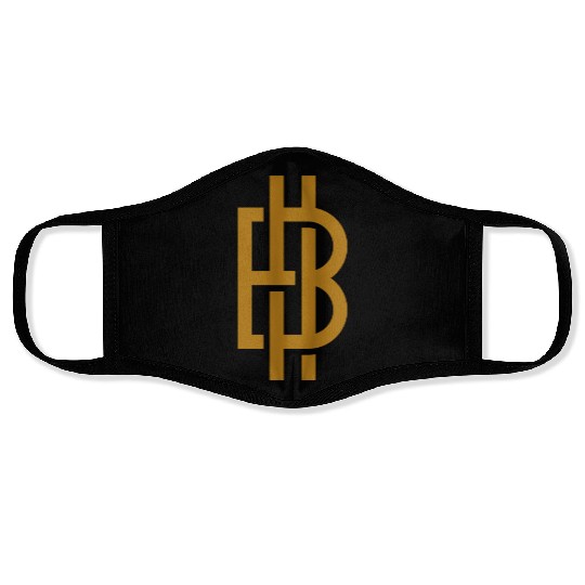Bitcoin Logo Gold Face Masks